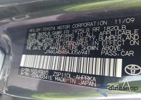 2010 Scion Xd z USA, uszkodzony, nr VIN JTKKU4B48AJ056941